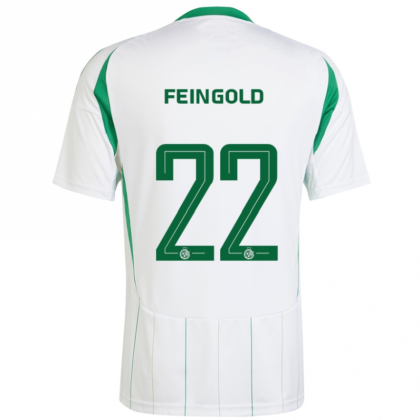 Enfant Football Maillot Ilay Feingold #22 Blanc Vert Tenues Extérieur 2024/25