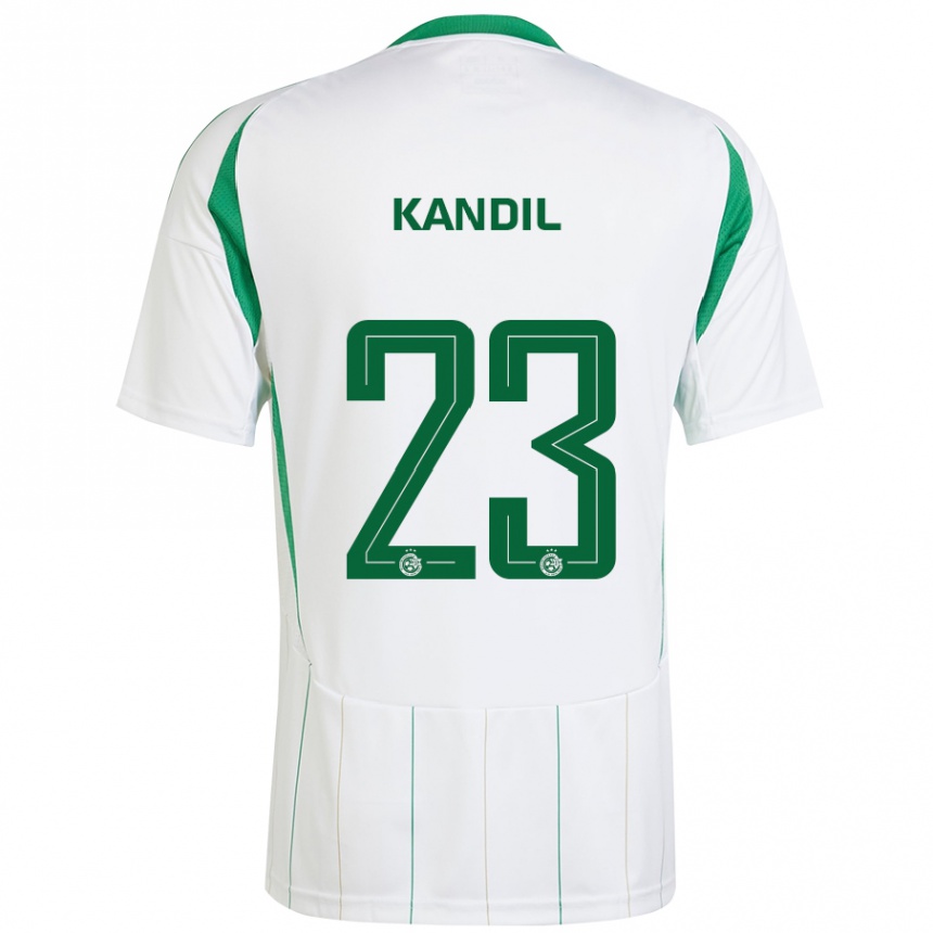 Enfant Football Maillot Maor Kandil #23 Blanc Vert Tenues Extérieur 2024/25