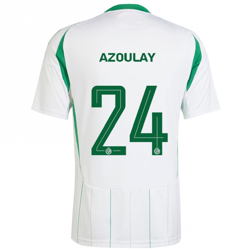 Enfant Football Maillot Ethane Azoulay #24 Blanc Vert Tenues Extérieur 2024/25