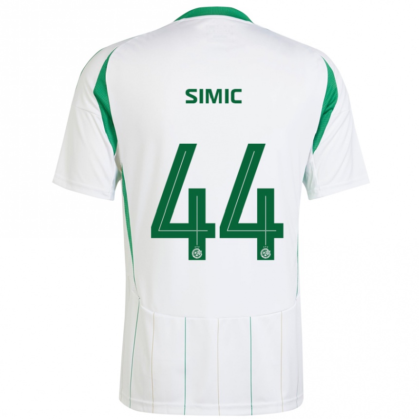 Enfant Football Maillot Lorenco Simic #44 Blanc Vert Tenues Extérieur 2024/25