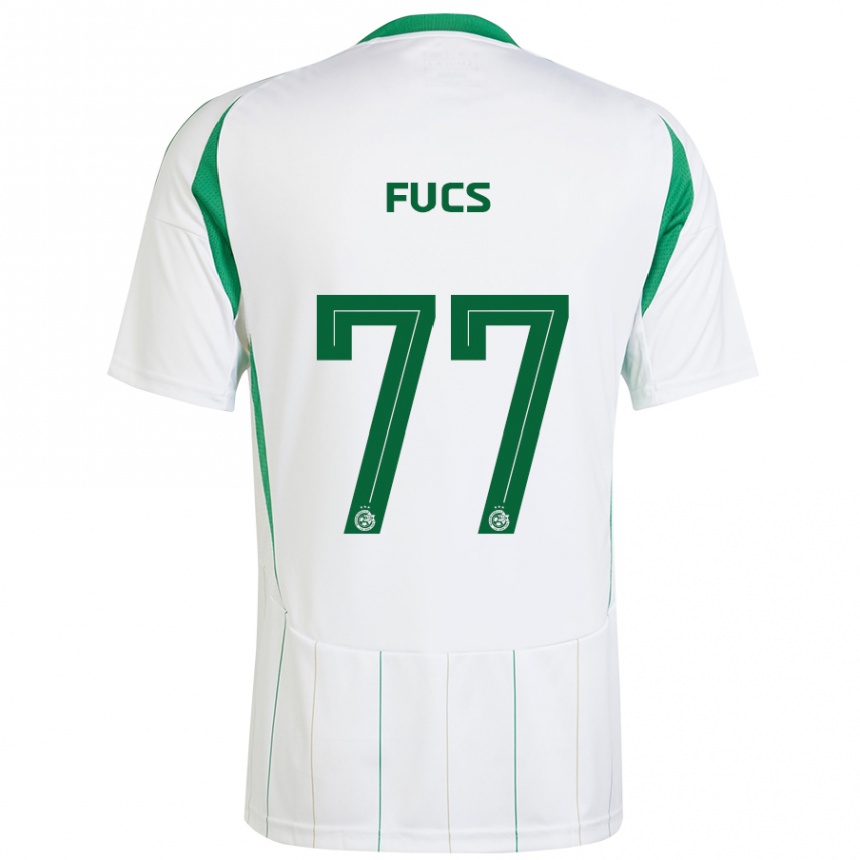 Enfant Football Maillot Roee Fucs #77 Blanc Vert Tenues Extérieur 2024/25