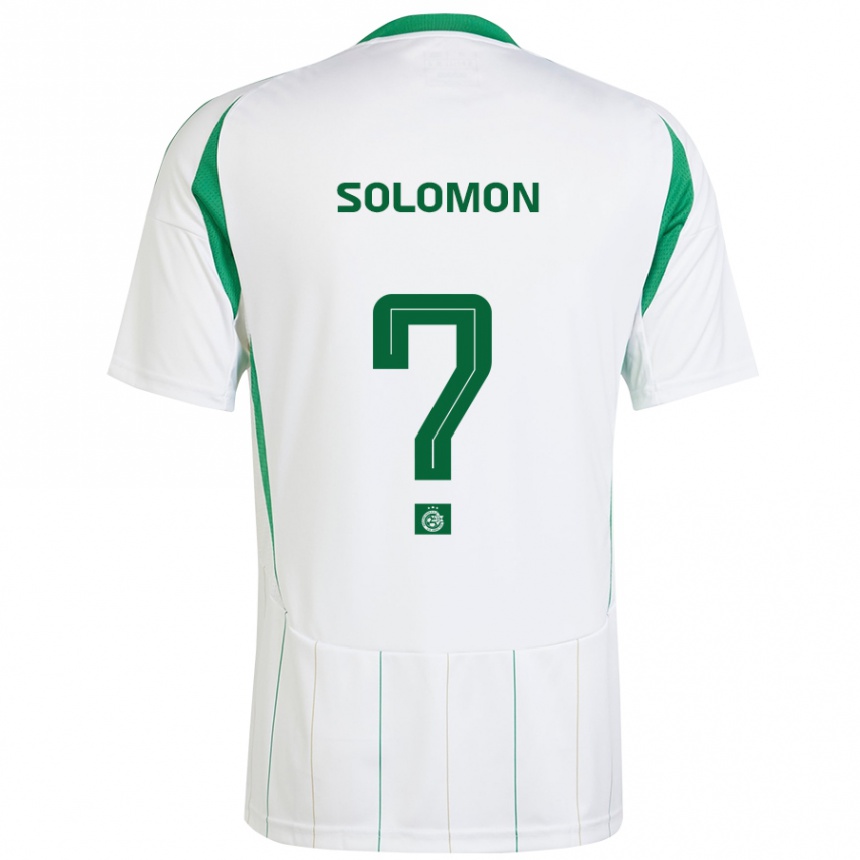 Enfant Football Maillot Itay Solomon #0 Blanc Vert Tenues Extérieur 2024/25