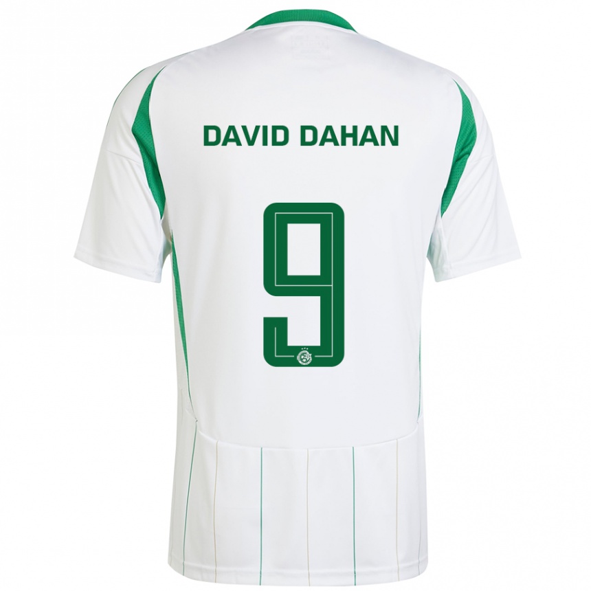 Enfant Football Maillot Omer David Dahan #9 Blanc Vert Tenues Extérieur 2024/25