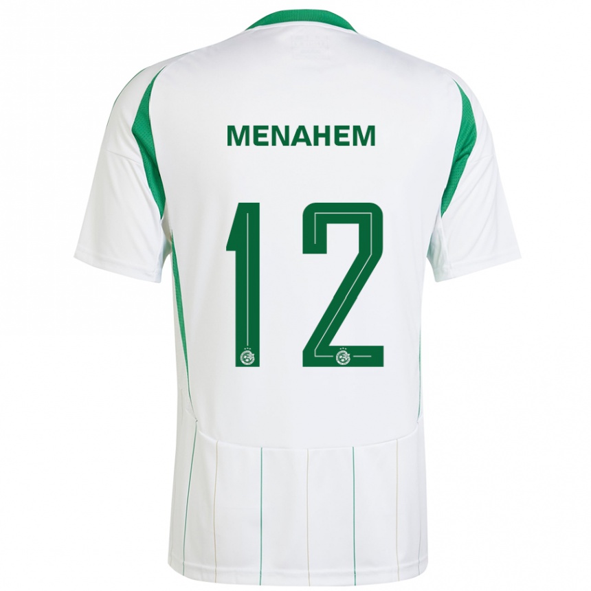 Enfant Football Maillot Sun Menahem #12 Blanc Vert Tenues Extérieur 2024/25