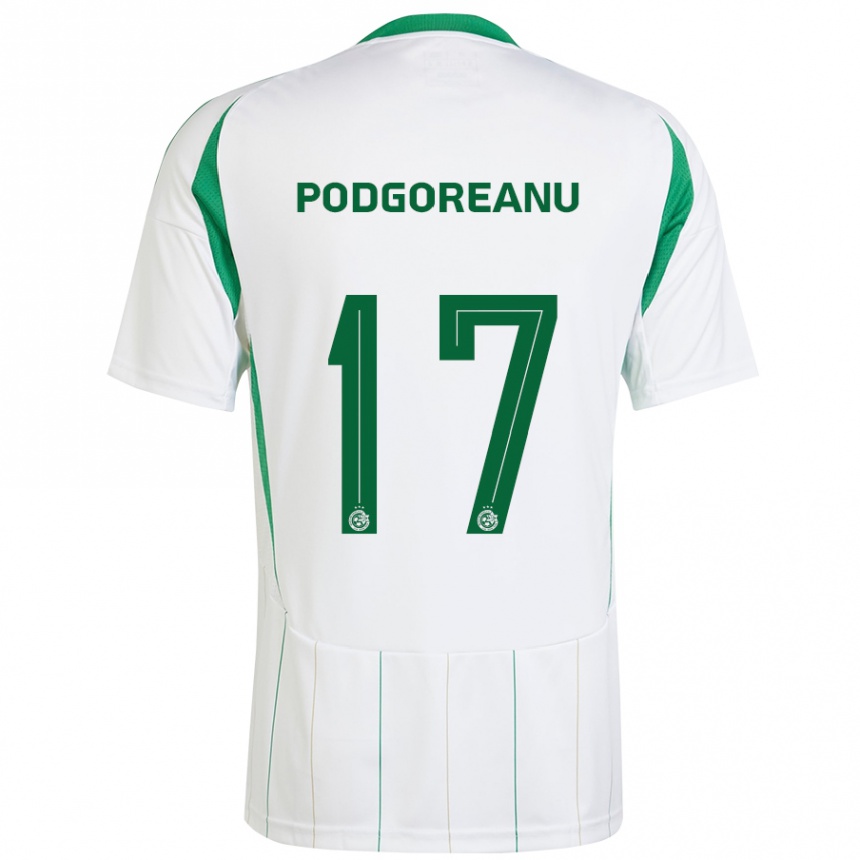 Enfant Football Maillot Suf Podgoreanu #17 Blanc Vert Tenues Extérieur 2024/25