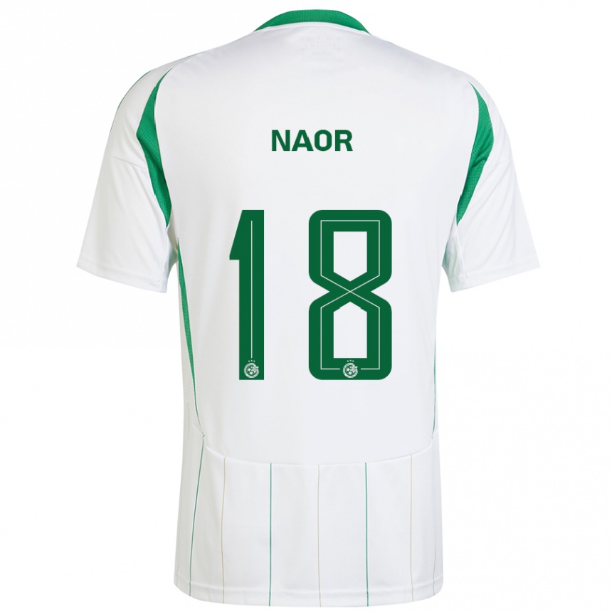 Enfant Football Maillot Goni Naor #18 Blanc Vert Tenues Extérieur 2024/25