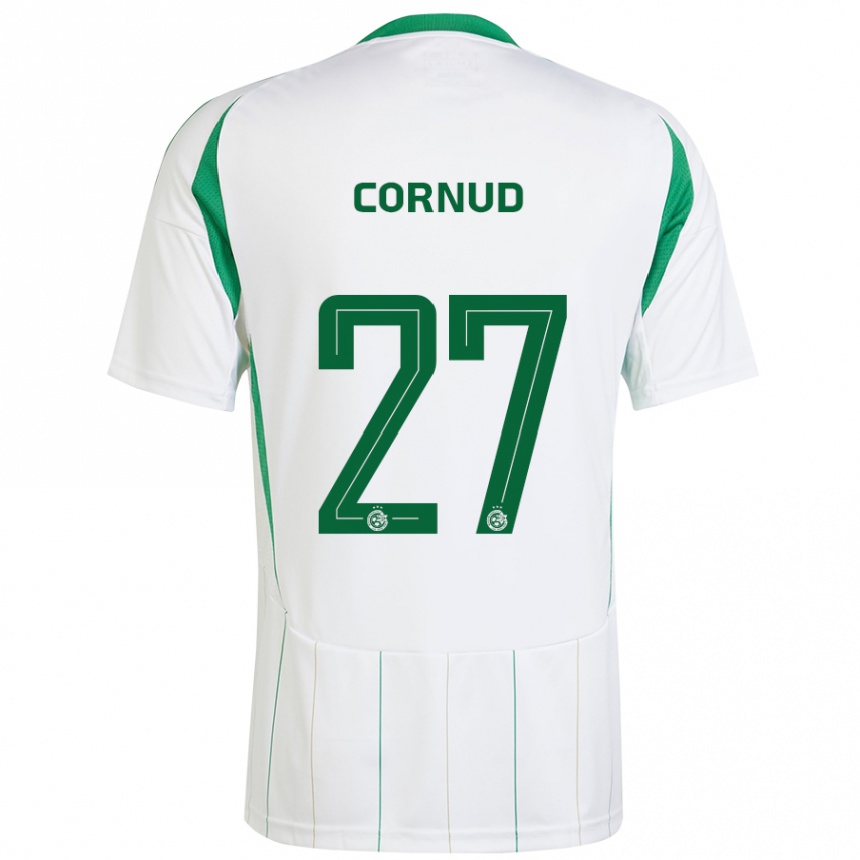 Enfant Football Maillot Pierre Cornud #27 Blanc Vert Tenues Extérieur 2024/25