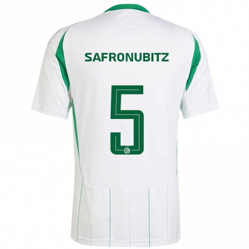 Enfant Football Maillot Dan Safronubitz #5 Blanc Vert Tenues Extérieur 2024/25