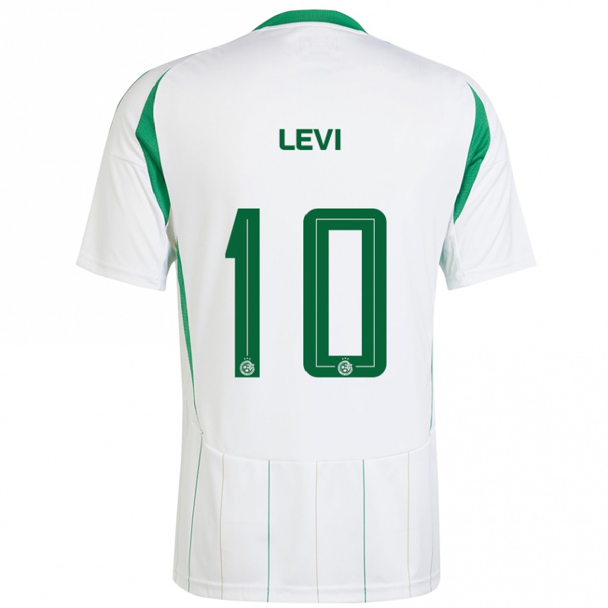 Enfant Football Maillot Yarin Levi #10 Blanc Vert Tenues Extérieur 2024/25