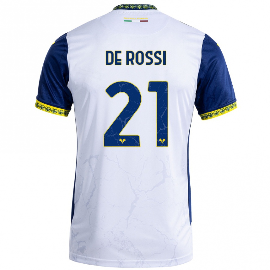 Enfant Football Maillot Michele De Rossi #21 Blanc Bleu Tenues Extérieur 2024/25