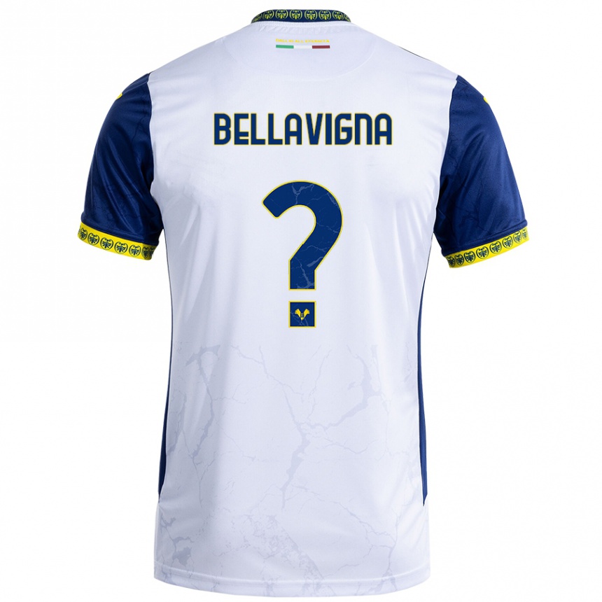 Enfant Football Maillot Marco Bellavigna #0 Blanc Bleu Tenues Extérieur 2024/25