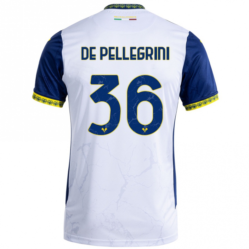 Enfant Football Maillot Erika De Pellegrini #36 Blanc Bleu Tenues Extérieur 2024/25