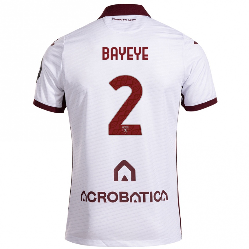 Enfant Football Maillot Brian Bayeye #2 Blanc Marron Tenues Extérieur 2024/25