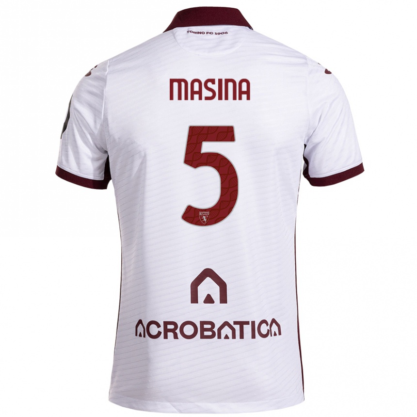 Enfant Football Maillot Adam Masina #5 Blanc Marron Tenues Extérieur 2024/25