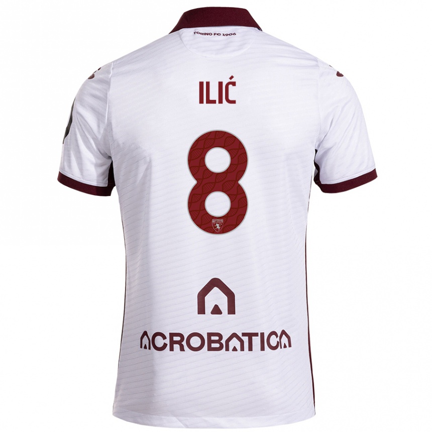 Enfant Football Maillot Ivan Ilić #8 Blanc Marron Tenues Extérieur 2024/25