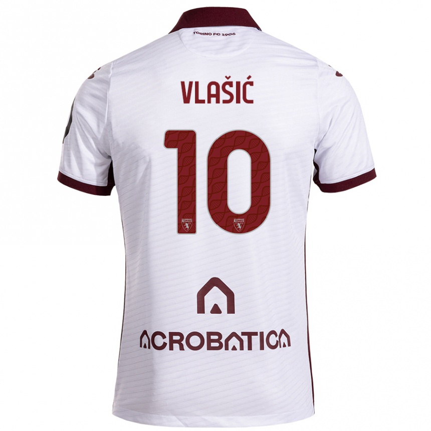 Enfant Football Maillot Nikola Vlašić #10 Blanc Marron Tenues Extérieur 2024/25