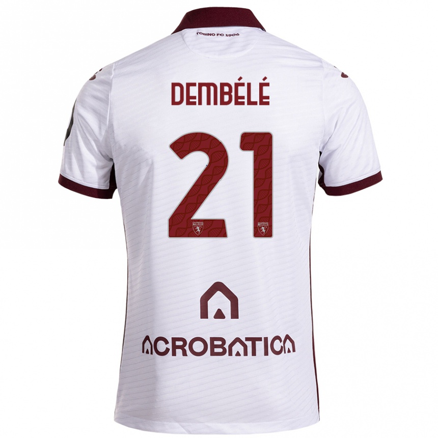 Enfant Football Maillot Ali Dembélé #21 Blanc Marron Tenues Extérieur 2024/25