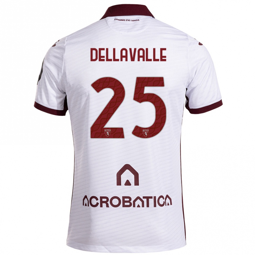 Enfant Football Maillot Alessandro Dellavalle #25 Blanc Marron Tenues Extérieur 2024/25