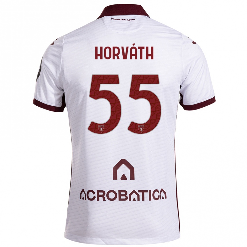 Enfant Football Maillot Krisztofer Horváth #55 Blanc Marron Tenues Extérieur 2024/25