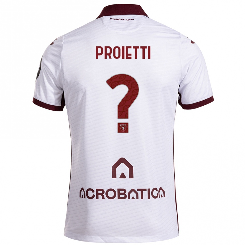 Enfant Football Maillot Riccardo Proietti #0 Blanc Marron Tenues Extérieur 2024/25