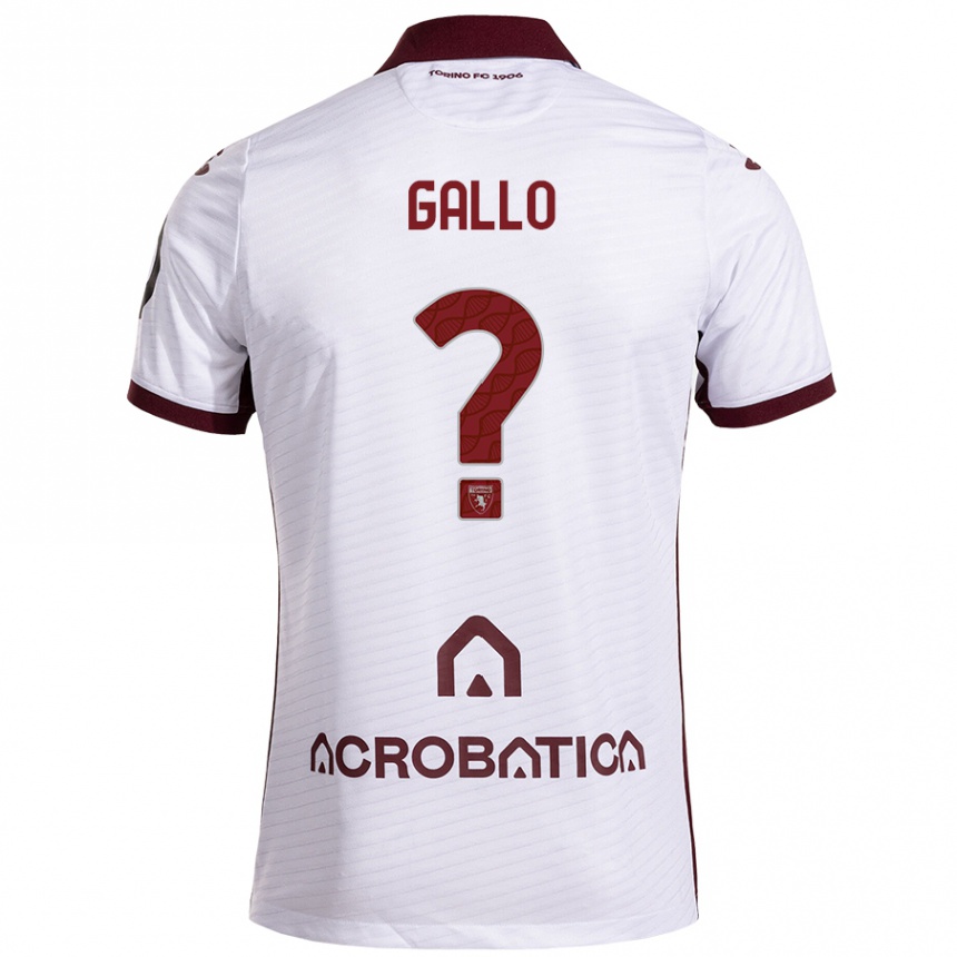 Enfant Football Maillot Tommaso Gallo #0 Blanc Marron Tenues Extérieur 2024/25