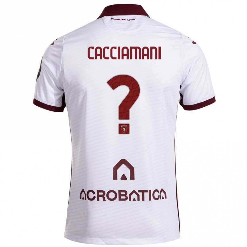 Enfant Football Maillot Alessio Cacciamani #0 Blanc Marron Tenues Extérieur 2024/25