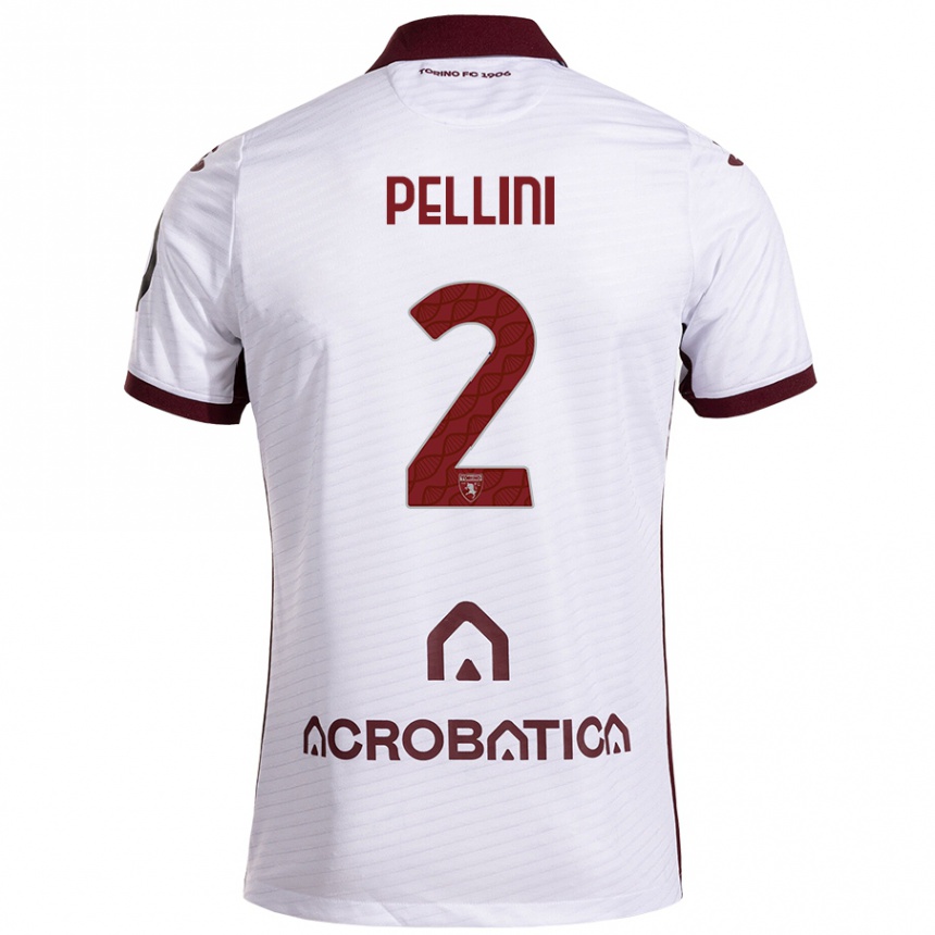 Enfant Football Maillot Mattia Pellini #2 Blanc Marron Tenues Extérieur 2024/25