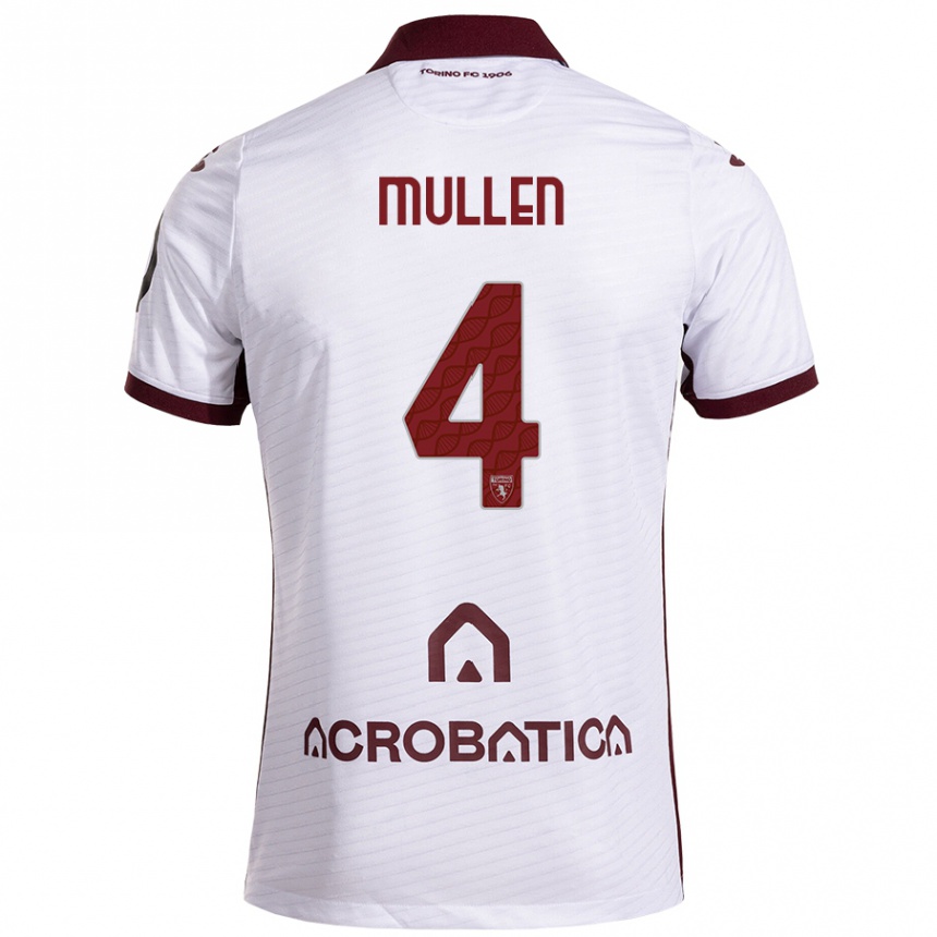 Enfant Football Maillot Senan Mullen #4 Blanc Marron Tenues Extérieur 2024/25