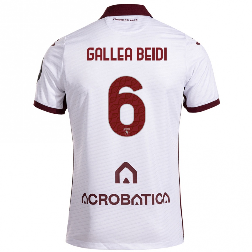 Enfant Football Maillot Francesco Gallea Beidi #6 Blanc Marron Tenues Extérieur 2024/25