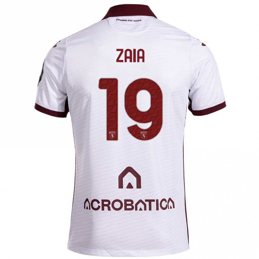 Enfant Football Maillot Edoardo Zaia #19 Blanc Marron Tenues Extérieur 2024/25