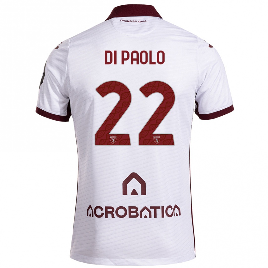 Enfant Football Maillot Sebastiano Di Paolo #22 Blanc Marron Tenues Extérieur 2024/25