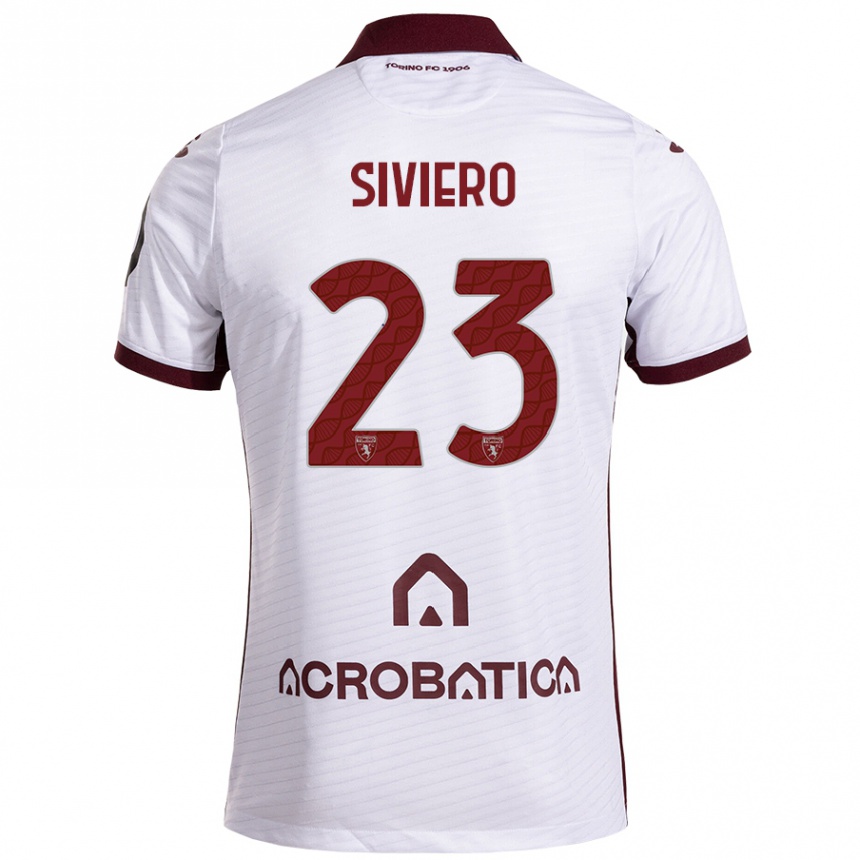 Enfant Football Maillot Lapo Siviero #23 Blanc Marron Tenues Extérieur 2024/25