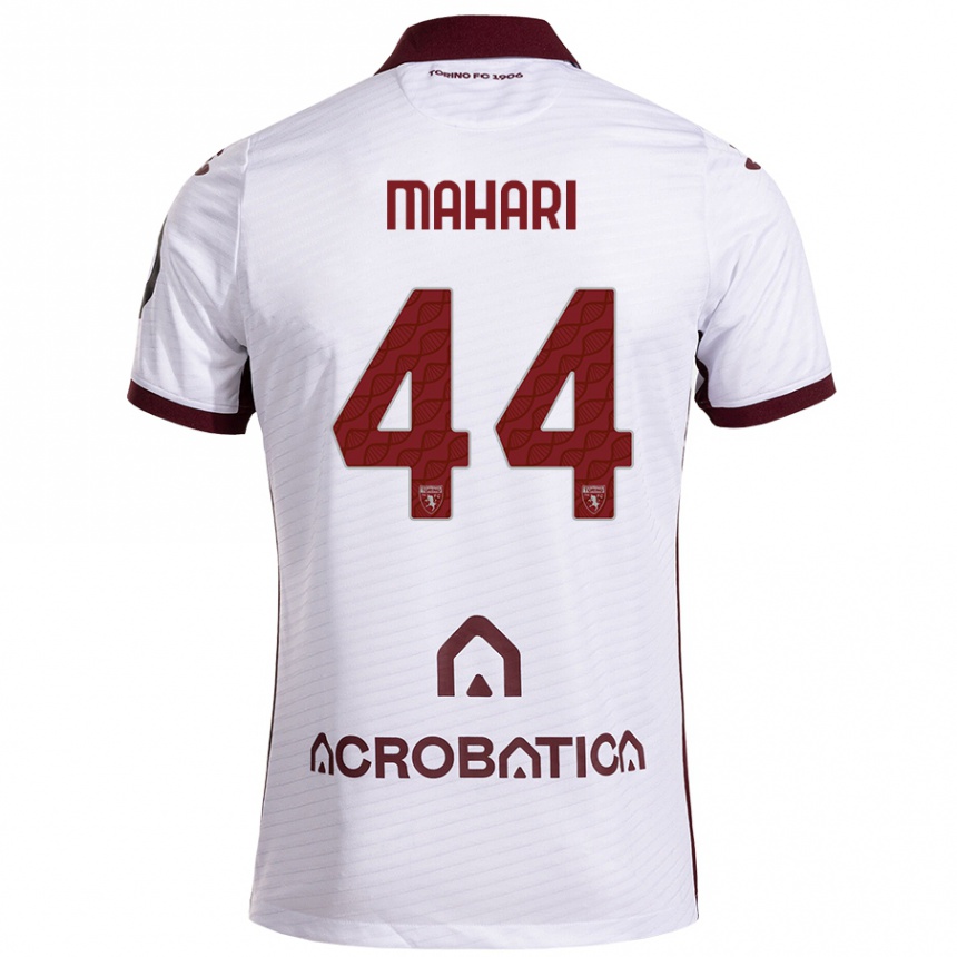 Enfant Football Maillot Efdon Mahari #44 Blanc Marron Tenues Extérieur 2024/25