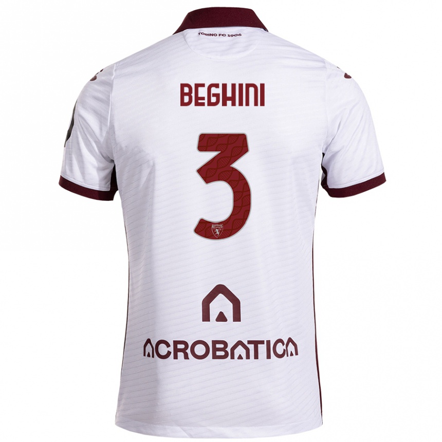 Enfant Football Maillot Giulia Beghini #3 Blanc Marron Tenues Extérieur 2024/25