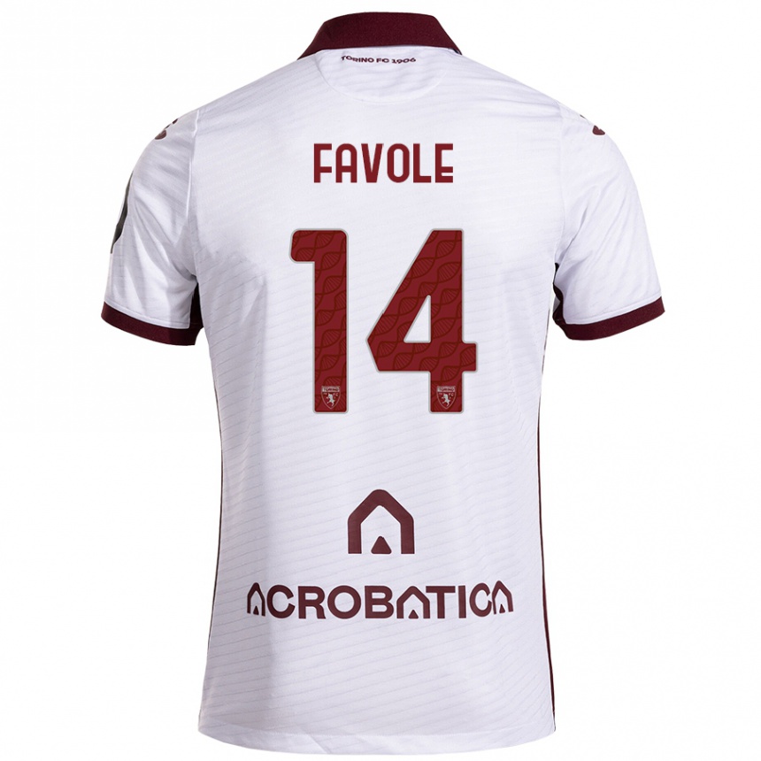 Enfant Football Maillot Annalisa Favole #14 Blanc Marron Tenues Extérieur 2024/25