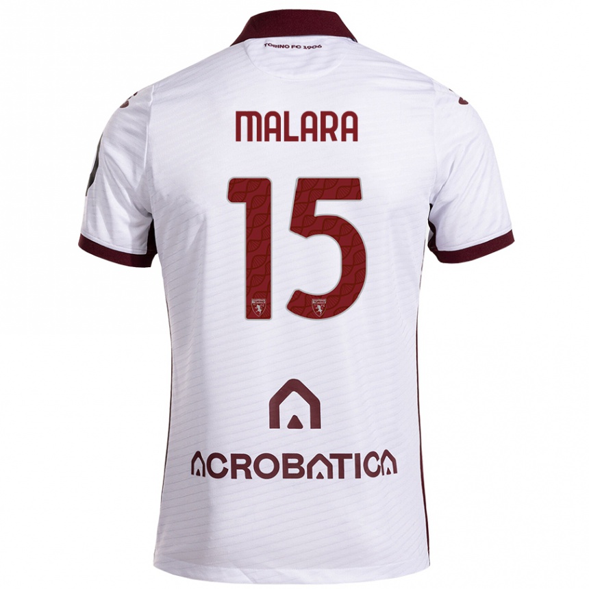 Enfant Football Maillot Sara Malara #15 Blanc Marron Tenues Extérieur 2024/25