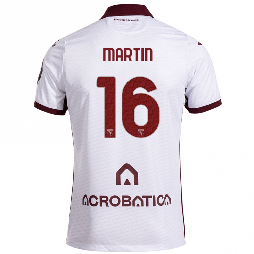 Enfant Football Maillot Francesca Martin #16 Blanc Marron Tenues Extérieur 2024/25