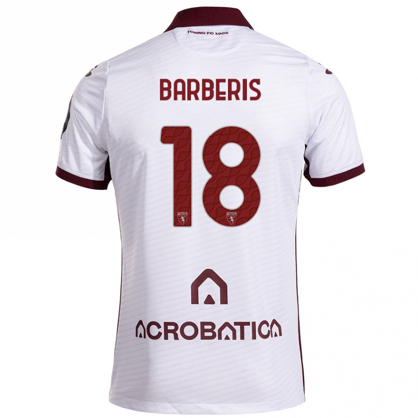 Enfant Football Maillot Laura Barberis #18 Blanc Marron Tenues Extérieur 2024/25