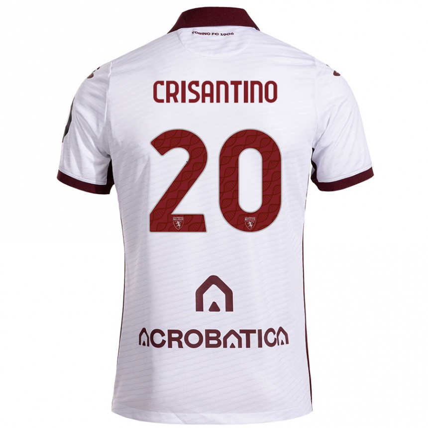 Enfant Football Maillot Giulia Crisantino #20 Blanc Marron Tenues Extérieur 2024/25