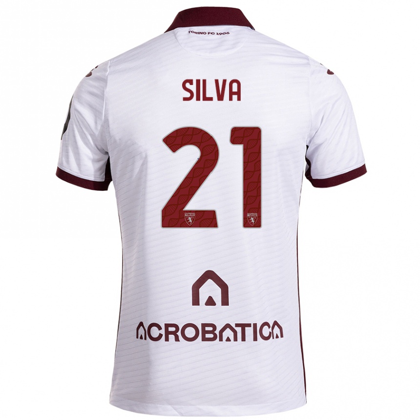 Enfant Football Maillot Jonathan Silva #21 Blanc Marron Tenues Extérieur 2024/25