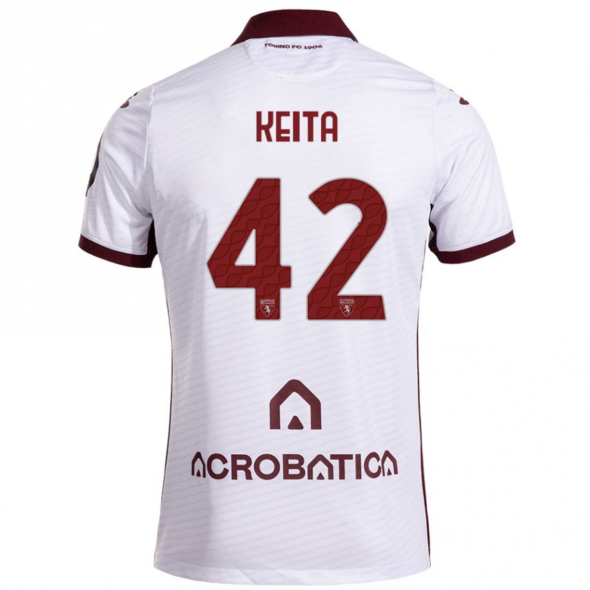 Enfant Football Maillot Karamoko Keita #42 Blanc Marron Tenues Extérieur 2024/25