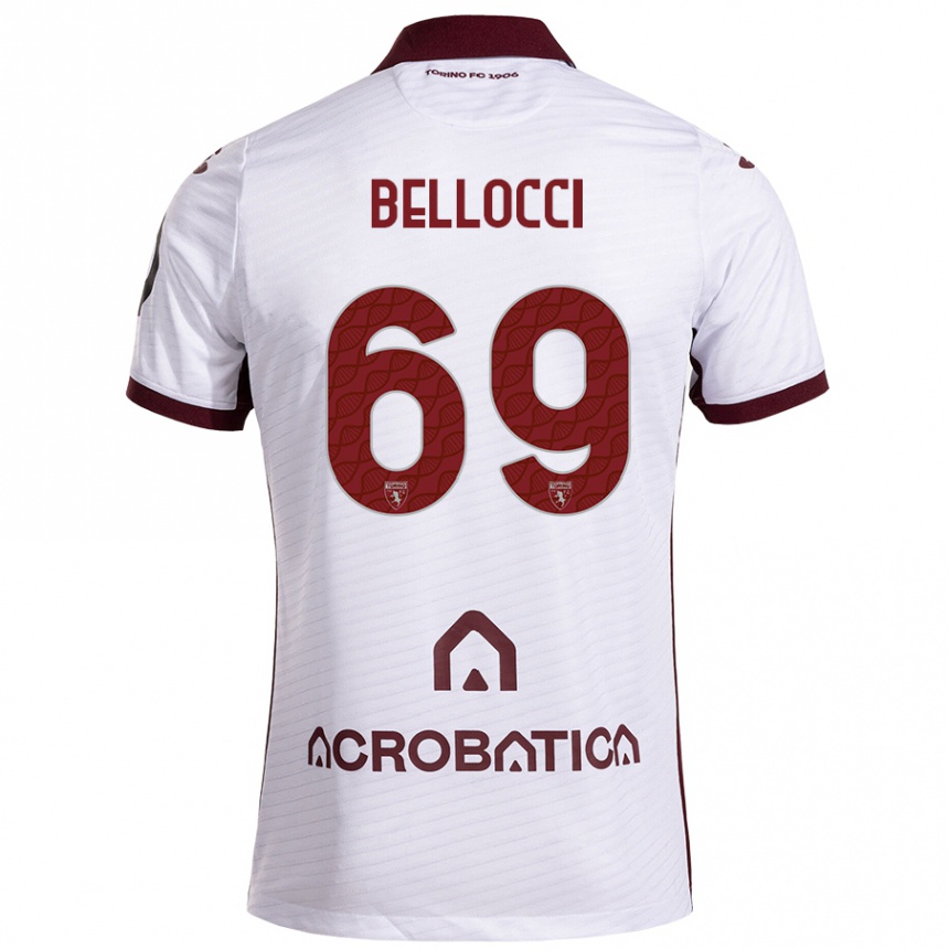 Enfant Football Maillot Andrea Bellocci #69 Blanc Marron Tenues Extérieur 2024/25