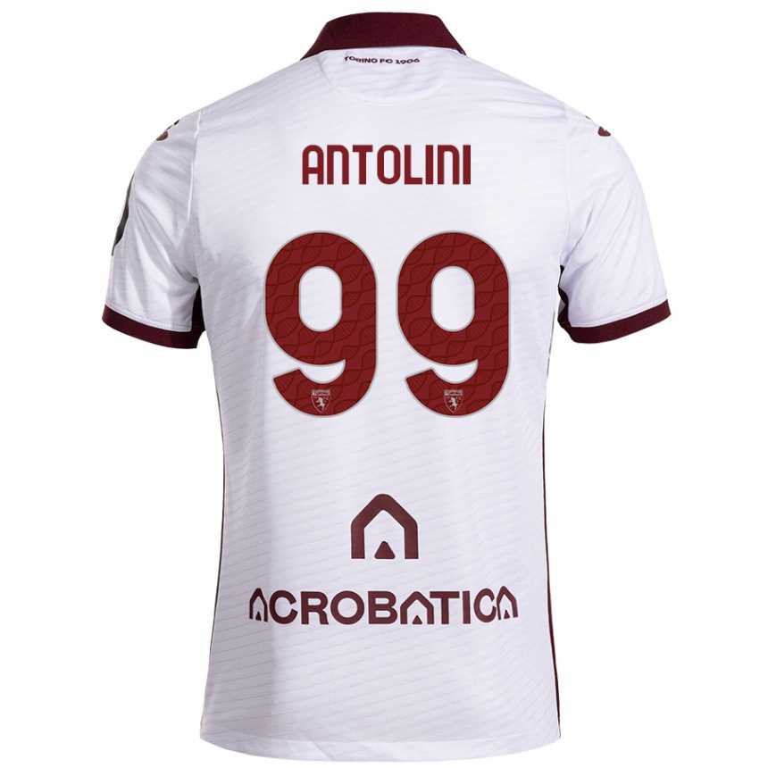 Enfant Football Maillot Jacopo Antolini #99 Blanc Marron Tenues Extérieur 2024/25