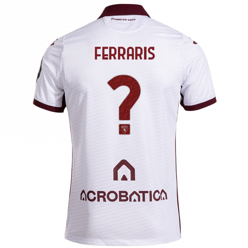 Enfant Football Maillot Lorenzo Ferraris #0 Blanc Marron Tenues Extérieur 2024/25