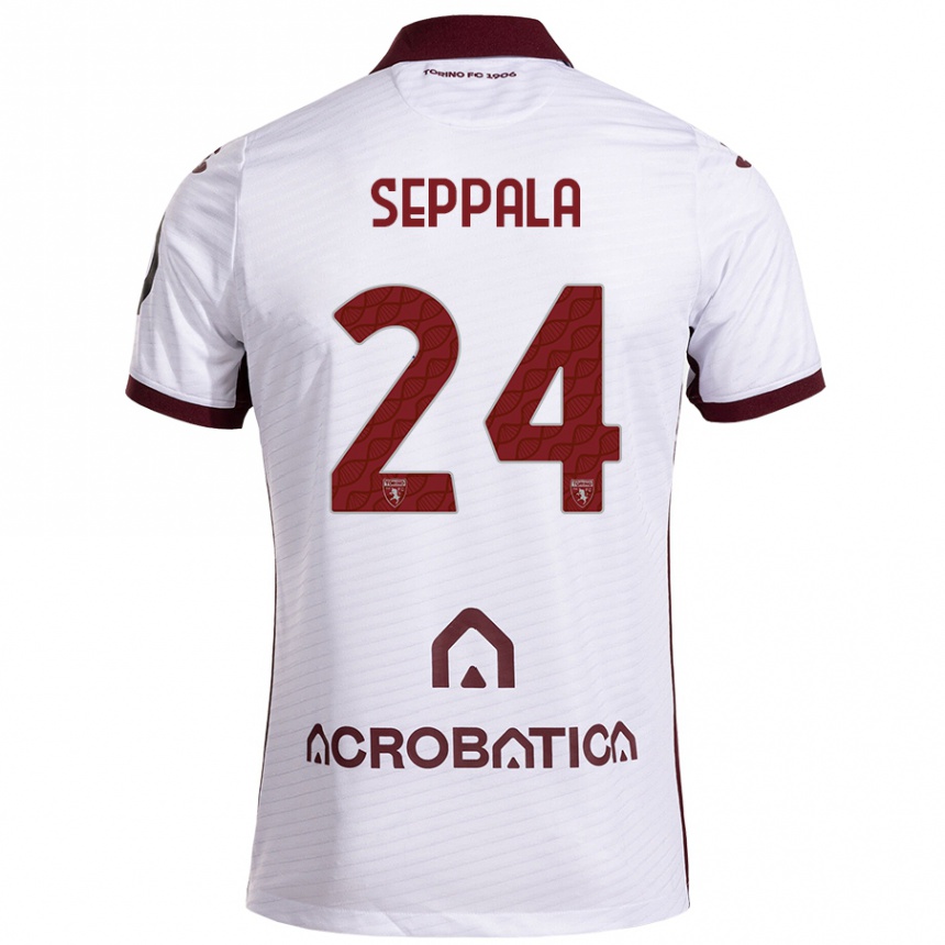 Enfant Football Maillot Rosa Lappi-Seppälä #24 Blanc Marron Tenues Extérieur 2024/25