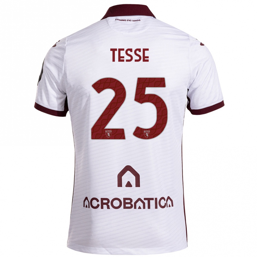 Enfant Football Maillot Manuela Tesse #25 Blanc Marron Tenues Extérieur 2024/25