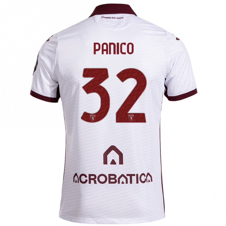 Enfant Football Maillot Patrizia Panico #32 Blanc Marron Tenues Extérieur 2024/25