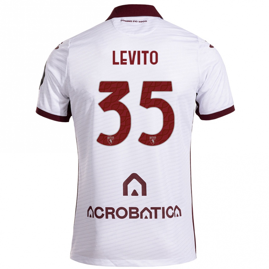 Enfant Football Maillot Isabeau Levito #35 Blanc Marron Tenues Extérieur 2024/25