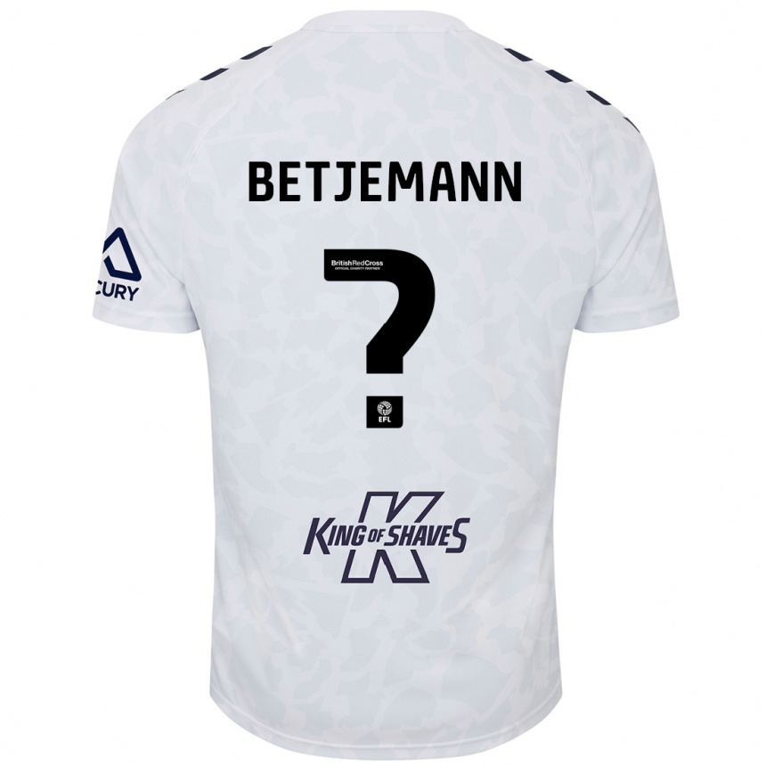 Enfant Football Maillot Elliot Betjemann #0 Blanc Tenues Extérieur 2024/25