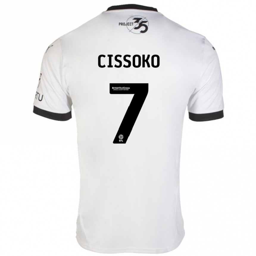 Enfant Football Maillot Ibrahim Cissoko #7 Blanc Noir Tenues Extérieur 2024/25